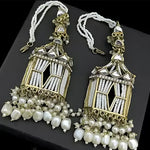 Exquisite Pearl and Filigree Chandelier Earrings - Handcrafted Ethnic Jewelry, Traditional Indian Wedding Jewelry (Set of 1)