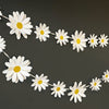 White Daisy Flower Paper Bunting, Decorative Accent, Perfect for Party DÃ©cor, Elegant Floral Design (Set of 10)