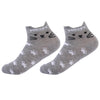 Ankle Cat Sneaker Socks, Premium Cotton Blend, Lightweight & Superior Grip, Extra Durability & Perfect for Everyday and Casual Wear (Grey/White)