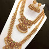 Exquisite Gold-Plated Kundan Bridal Jewelry Set - Traditional Indian Design, Traditional Indian Wedding Jewelry (Set of 2)