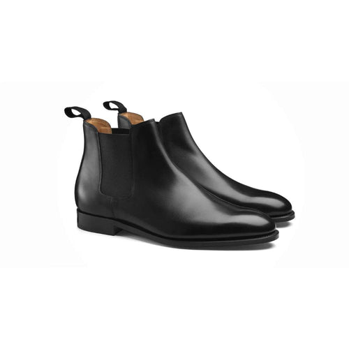 Lawry Black Chelsea Boots, Shock-Absorbing Insoles, Premium Leather, Hand-Finished Burnish, Cushioned Footbed, Breathable Lining, Premium Leather