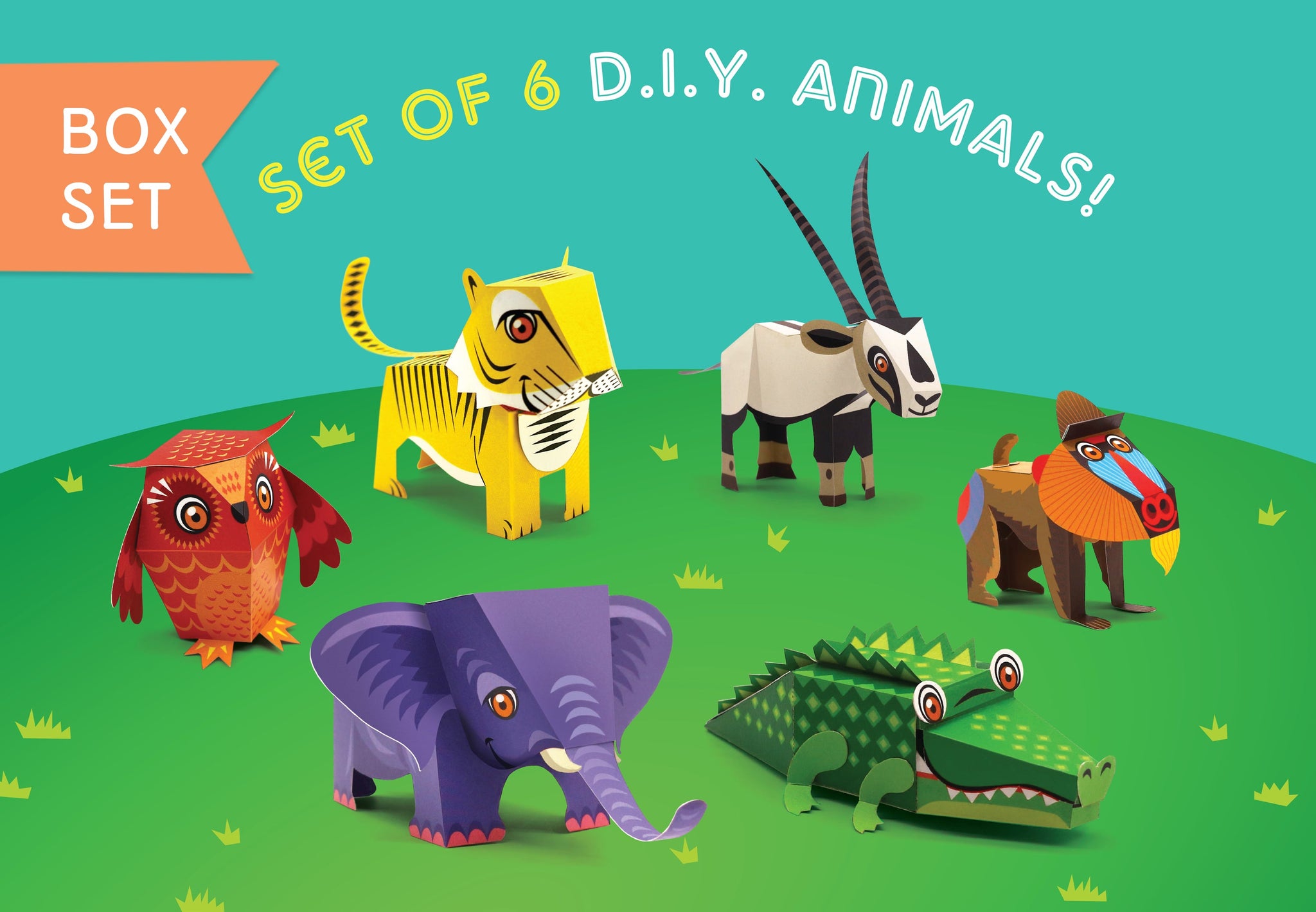 DIY Mini Animal, Fun Craft Kit, Ideal for Kids' DÃ©cor, Creative DIY Project (BOX SET 1 - Set of 6 )