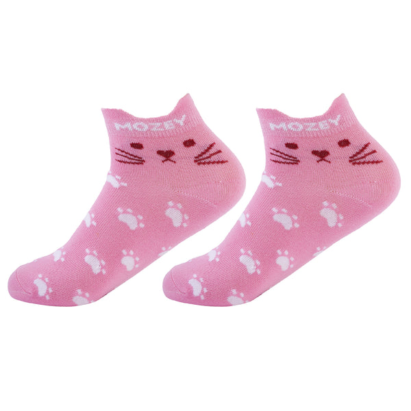 Ankle Cat Sneaker Socks, Premium Cotton Blend, Lightweight & Superior Grip, Extra Durability &  Perfect for Everyday and Casual Wear (Tommy Pink/White)