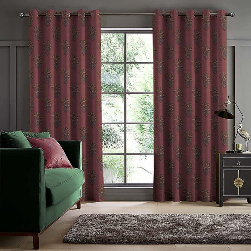 Casableu Calyx Polyester Eyelets (Steel) Blackout Curtains with Tie Back, Bedroom Living Room