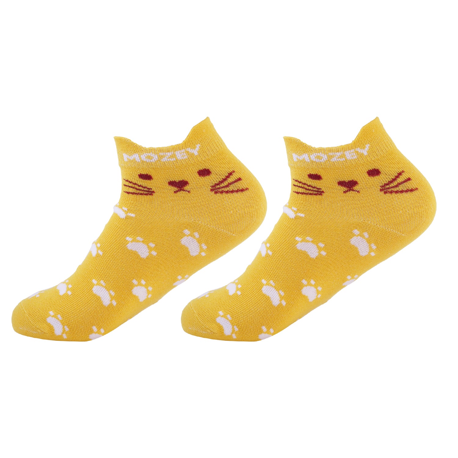 Ankle Cat Sneaker Socks, Premium Cotton Blend, Lightweight &  Perfect for Everyday and Casual Wear (Yellow/White)