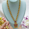 Elegant Gold Beaded Necklace Set, Ruby and Emerald Pendant, Traditional Indian Wedding Jewelry (Set of 2)