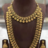 Exquisite Gold-Plated Ethnic Coin Statement Necklace Set, Traditional Indian Wedding Jewelry (Set of 2)