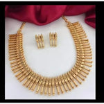 Elegant Gold-Plated Spike Necklace Set - Traditional South Indian Style Jewelry, Traditional Indian Wedding Jewelry (Set of 2)