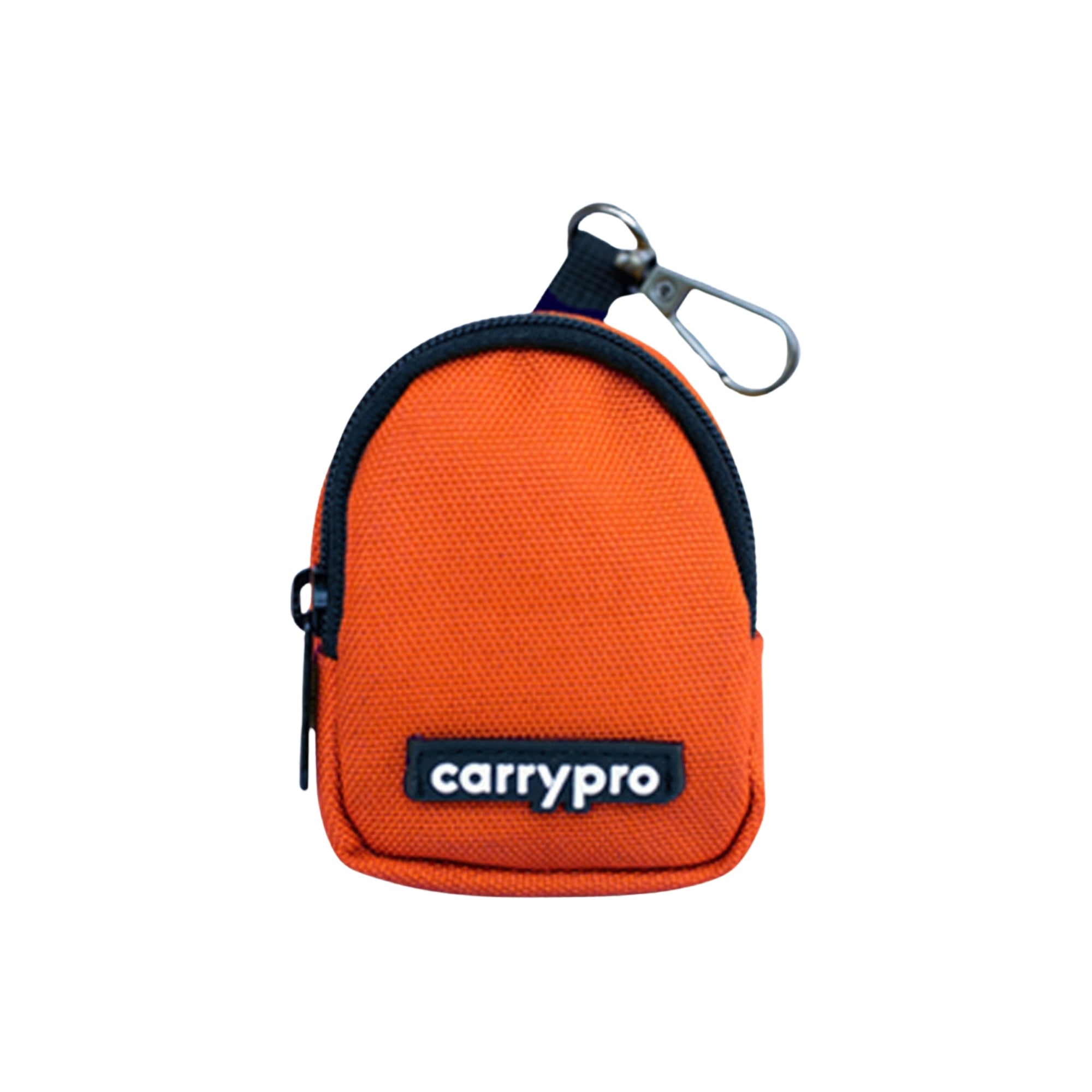 Pro Coin Pouch | Compact Coin Organizer with Zipper Closure and Detachable Hook | Hot Orange