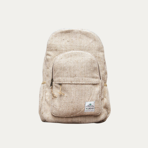 Classic Hemp Backpack with Secure Zippers | Sustainable and Spacious Backpack with Triple Compartments | 15L Capacity