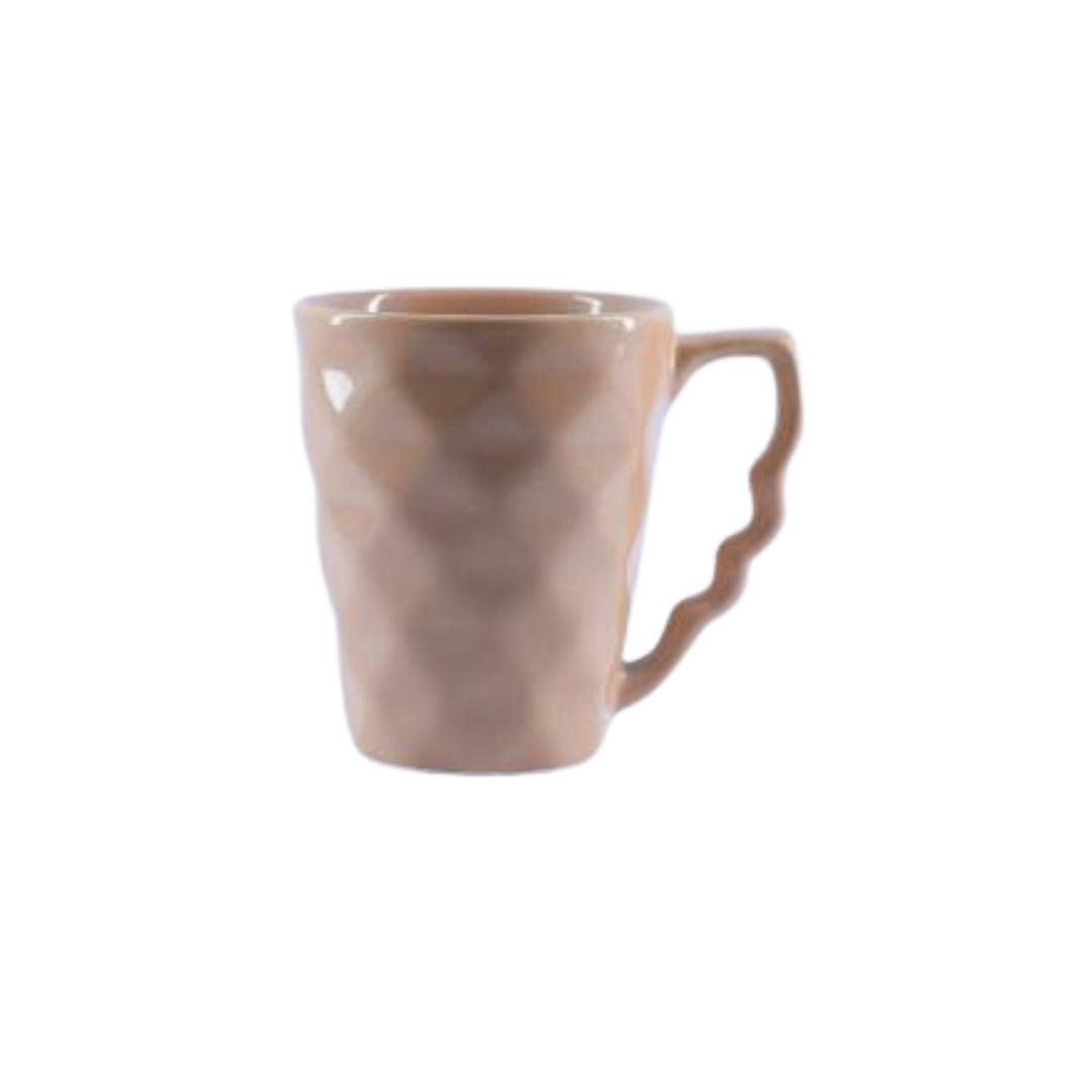 Qucciberry Ceramic Light Brown Coffee Mug, Handcrafted 300 ML, Stylish Gift for Special Occasions, Unisex