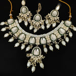 Exquisite Pearl and Emerald Necklace Set, Traditional Indian Wedding Jewelry (Set of 2)