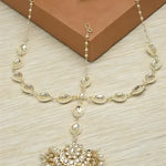 Exquisite Pearl and Gold Bridal Headpiece, Traditional Indian Wedding Jewelry (Set of 1)