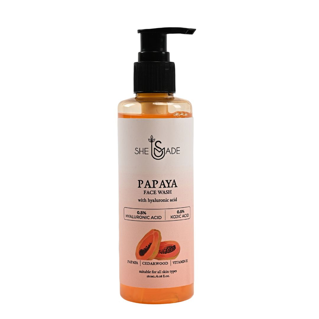 Papaya Facewash for Enzyme Exfoliation, Skin Brightening, Radiant Glow, Gentle Cleansing, Nourishing (180ml)