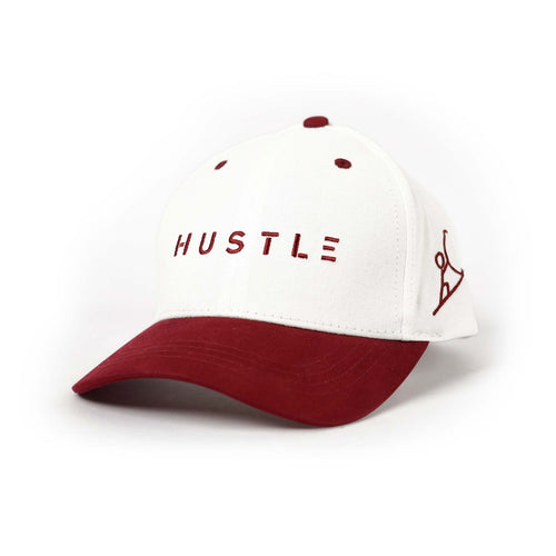 Oneword Baseball Cap Adjustable Size for Running Workouts and Outdoor Activities, Soft Cotton Cap (White & Maroon)