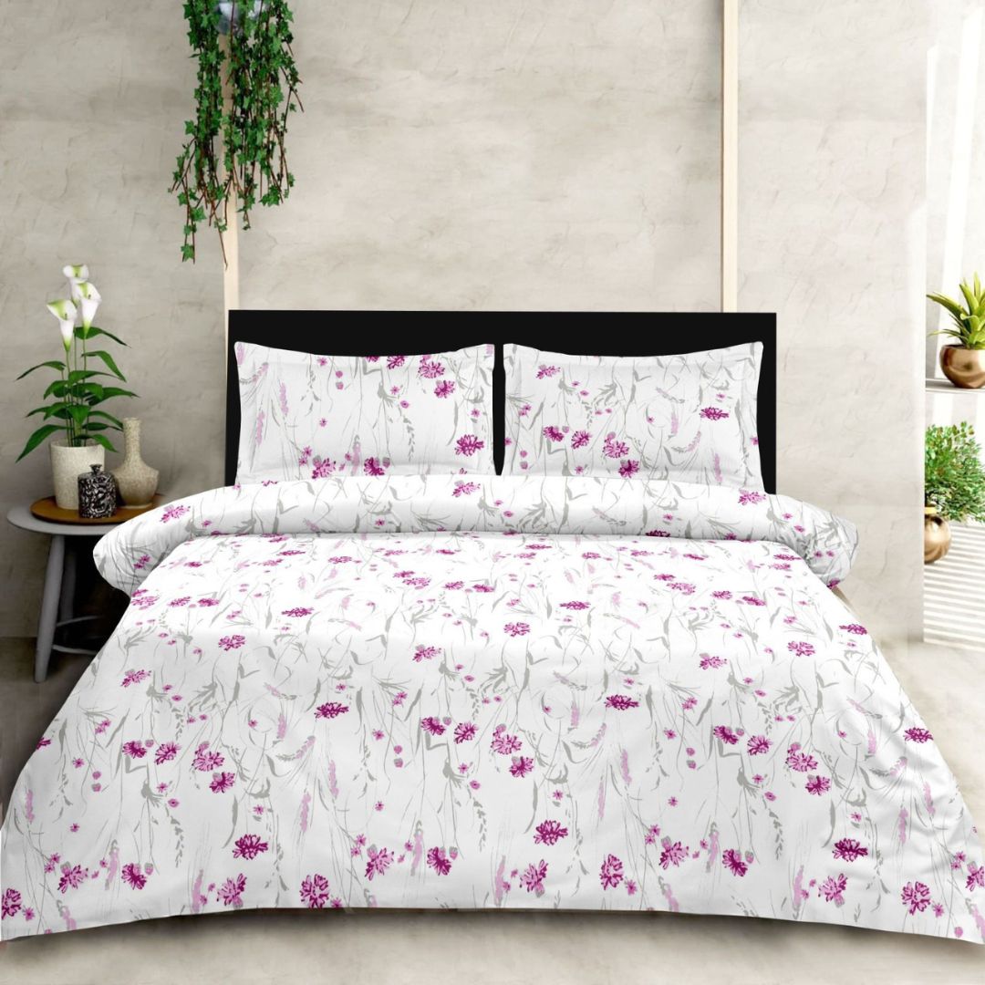 Boutique Pink  Floral Print Pillowcases, Percale Pillow Covers, Soft & Durable Cotton Shams, Perfect Addition to Your Bedding Collection (108" x 108" - Set of 2)