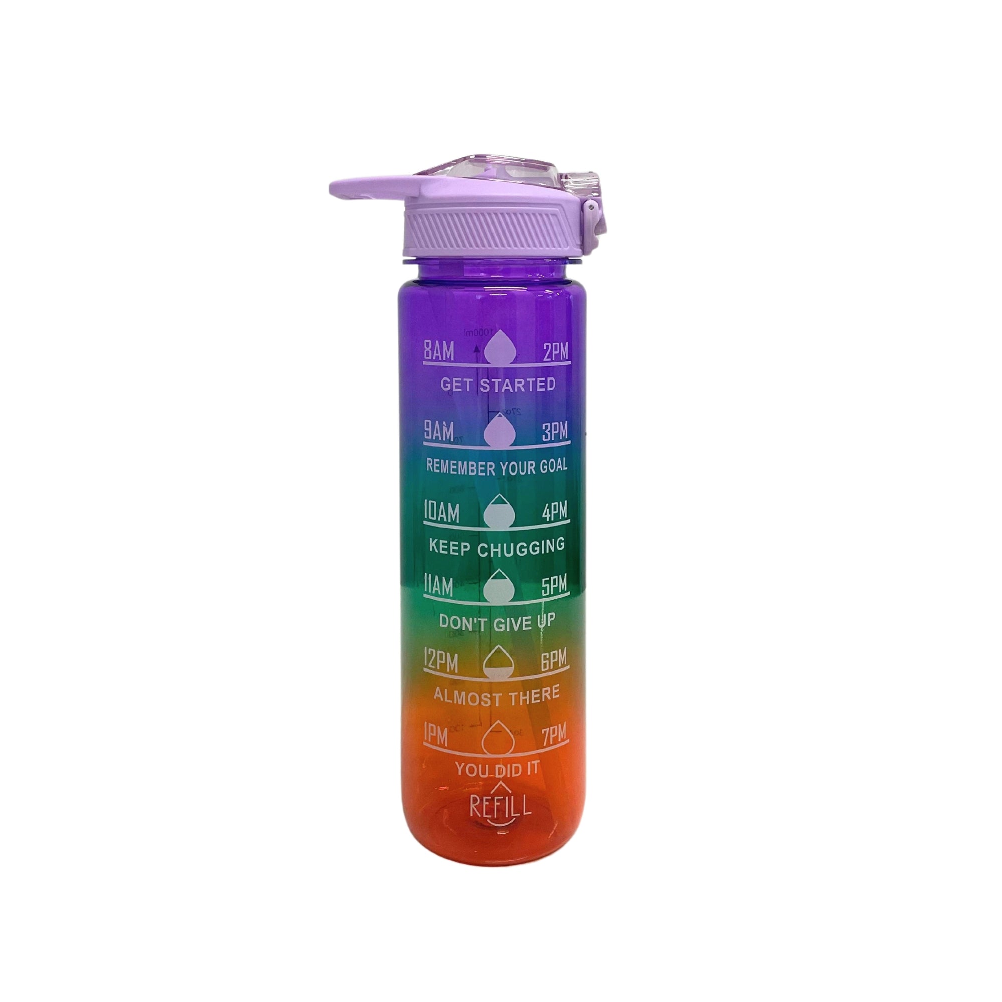 SuperGeneriX Motivational Water Bottle 1 Litre, Durable BPA-Free Leakproof Bottle with Time Marker for Office, Gym, Outdoor, Fitness, Hydration Goals, and Ideal for Gifting (Glossy Purple)