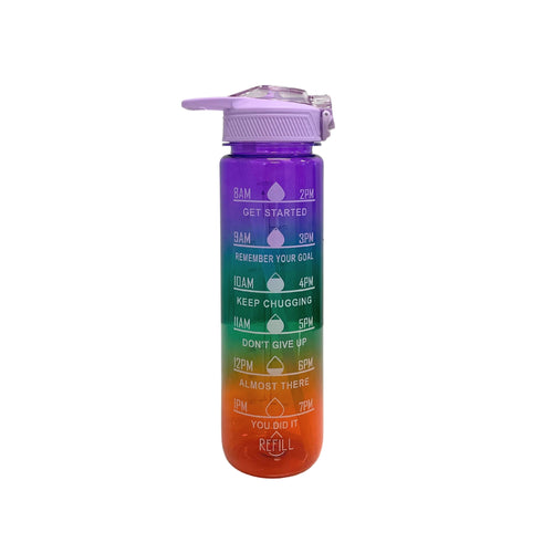 SuperGeneriX Motivational Water Bottle 1 Litre, Durable BPA-Free Leakproof Bottle with Time Marker for Office, Gym, Outdoor, Fitness, Hydration Goals, and Ideal for Gifting (Glossy Purple)