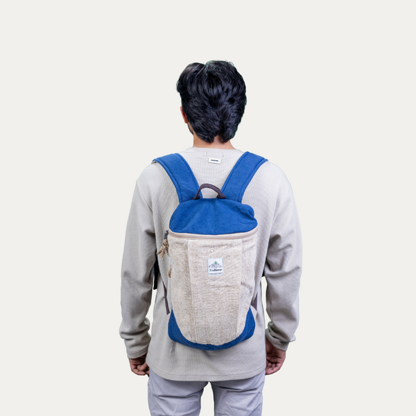 Traveller Hemp Backpack with Six Compartments | Durable Backpack with Cotton Lining and Secure Closures | 17L capacity