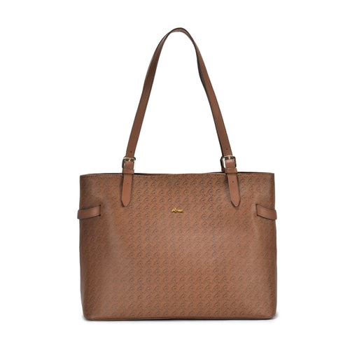 Signature Grain Leather Tode, Premium Brown Leather, Spacious and Stylish, Perfect for Everyday Use and Travel (Brown)