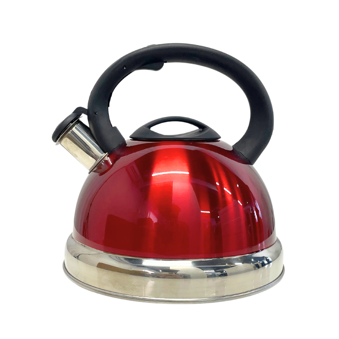 Stainless Steel Whistling Tea Kettle with Convenient Trigger Mechanism | Water Kettle for Stove Top & Camping with Capsulated Bottom | 3.0 Quart (3L) Capacity