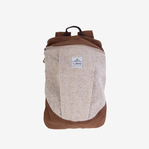 TruHemp Handcrafted Hemp Backpack with Cotton Lining, Spacious Multi-Pocket Daypack for Work, Hiking, Beige Color �������� Durable and Stylish Travel Backpack for Men & Women