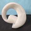 White Marble Sculpture - Floor-Rested Alabaster Decorative Idols Figurine,Ideal for Living Rooms, Offices, (18x10x20 cm)