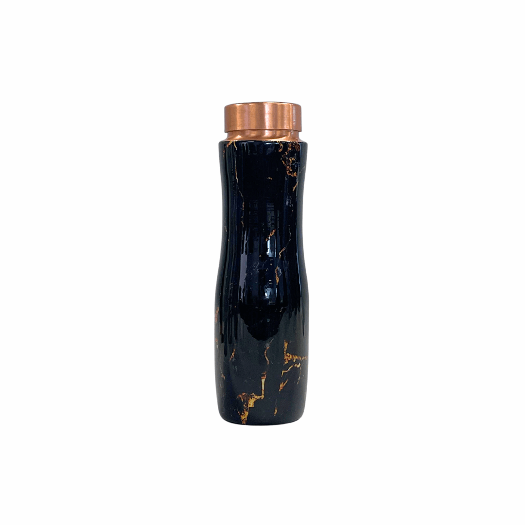 Black Marble Copper Water Bottle