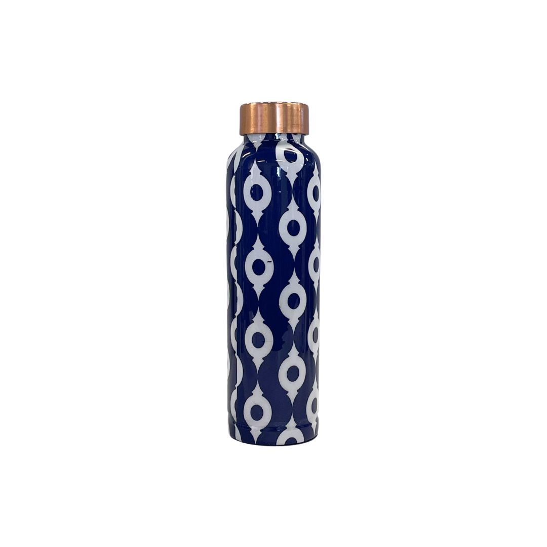 Imago Blue Copper Water Bottle with Antimicrobial Properties | Pure Copper Bottle for Office, Yoga & Gym