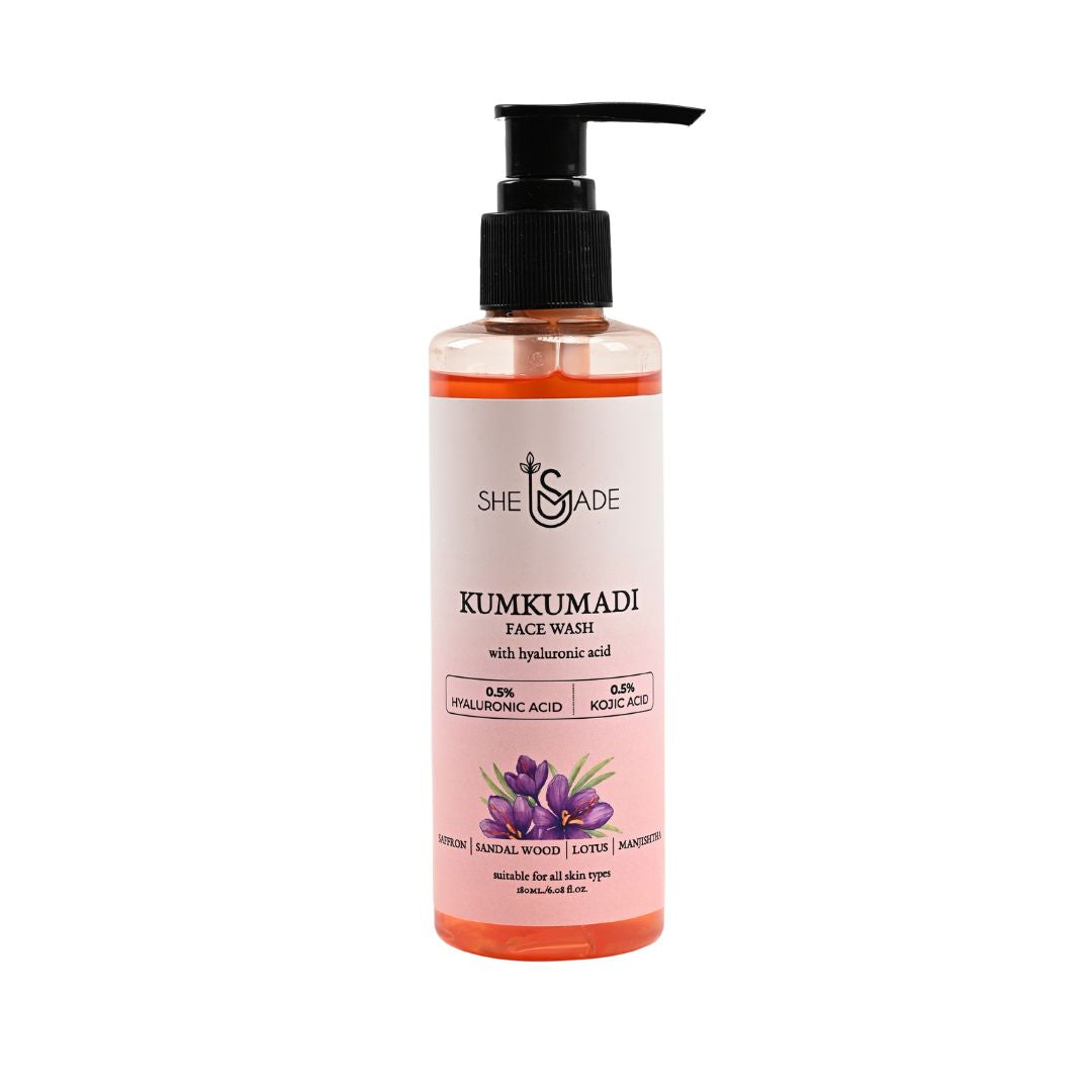 Kumkumadi Face Wash for Radiant Complexion, Glow-Boosting, Gentle Cleansing, Even Skin Tone, Nourishing (180ml)