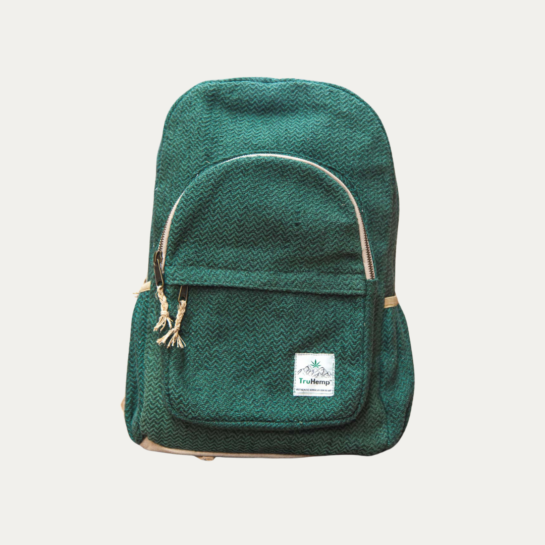 Classic Hemp Backpack with Secure Zippers | Sustainable and Spacious Backpack with Triple Compartments | 15L Capacity