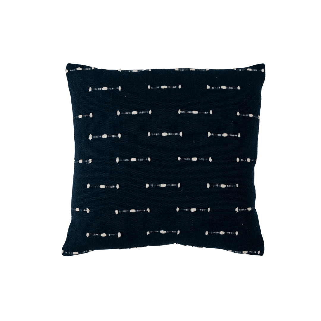 Royal Blue Cotton Cushion Cover with Zipper Closure | Handwoven Cushion Cover for Sofa or Bed