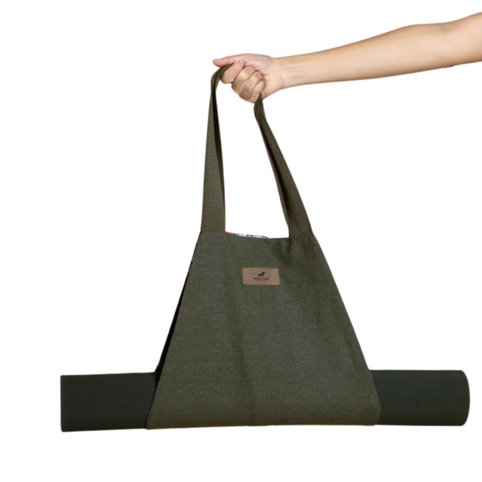 Yoga Mat Carrier with Two Inner Zipper Pockets | Pure Cotton Yoga Mat Bag with Adjustable Shoulder Straps