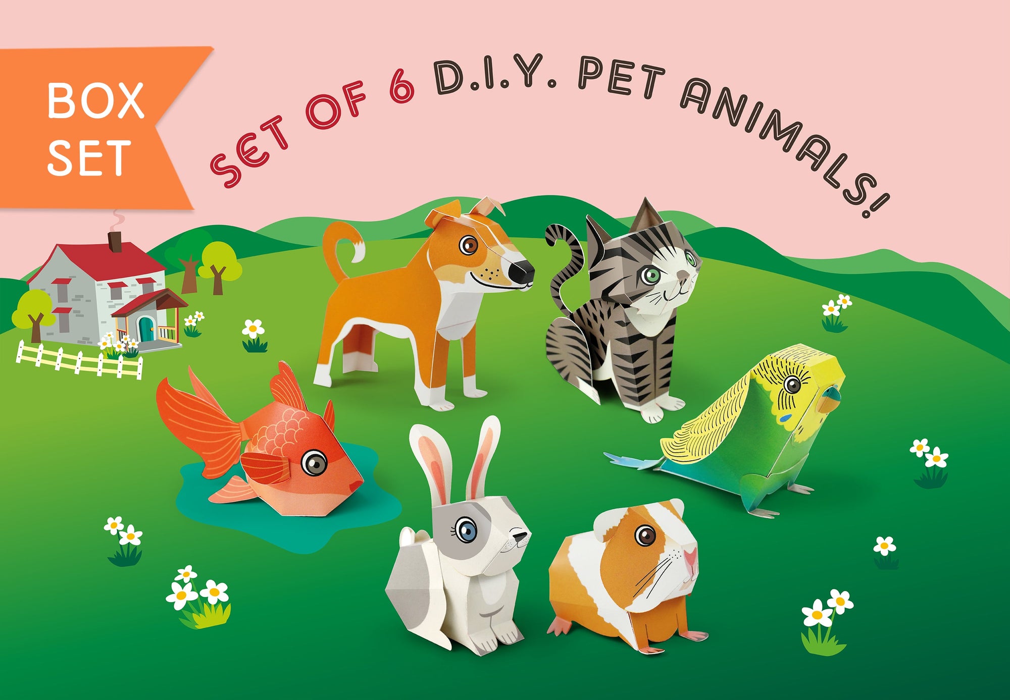 DIY Mini Pet Animals Paper Craft Kits, Fun Craft Kit, Ideal for Kids' DÃ©cor, Creative DIY Project (Set of 6)