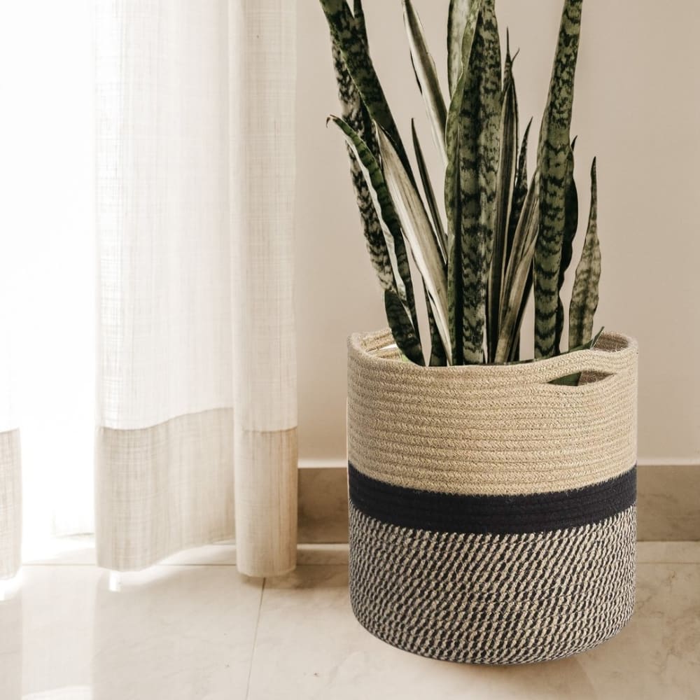 Black Jute Rope Baskets / Planters