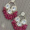 Luxurious Polki Diamond and Ruby Chandelier Earrings, Traditional Indian Wedding Jewelry (Set of 1)