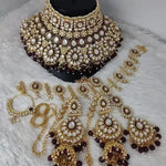 Opulent Kundan Bridal Jewelry Set, Pearl Embellishments, Traditional Indian Wedding Jewelry, Bridal Jewelry (Set of 2)