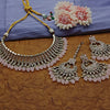 Exquisite Pearl-Adorned Indian Choker Necklace and Earrings Set, Traditional Wedding Jewelry (Set of 2)