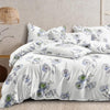 Floral Print, 200 TC Micro Cotton Flat King Size Bedsheet (108 x 108inches) (275 x 275cm) with 2 Large Pillow Covers, White