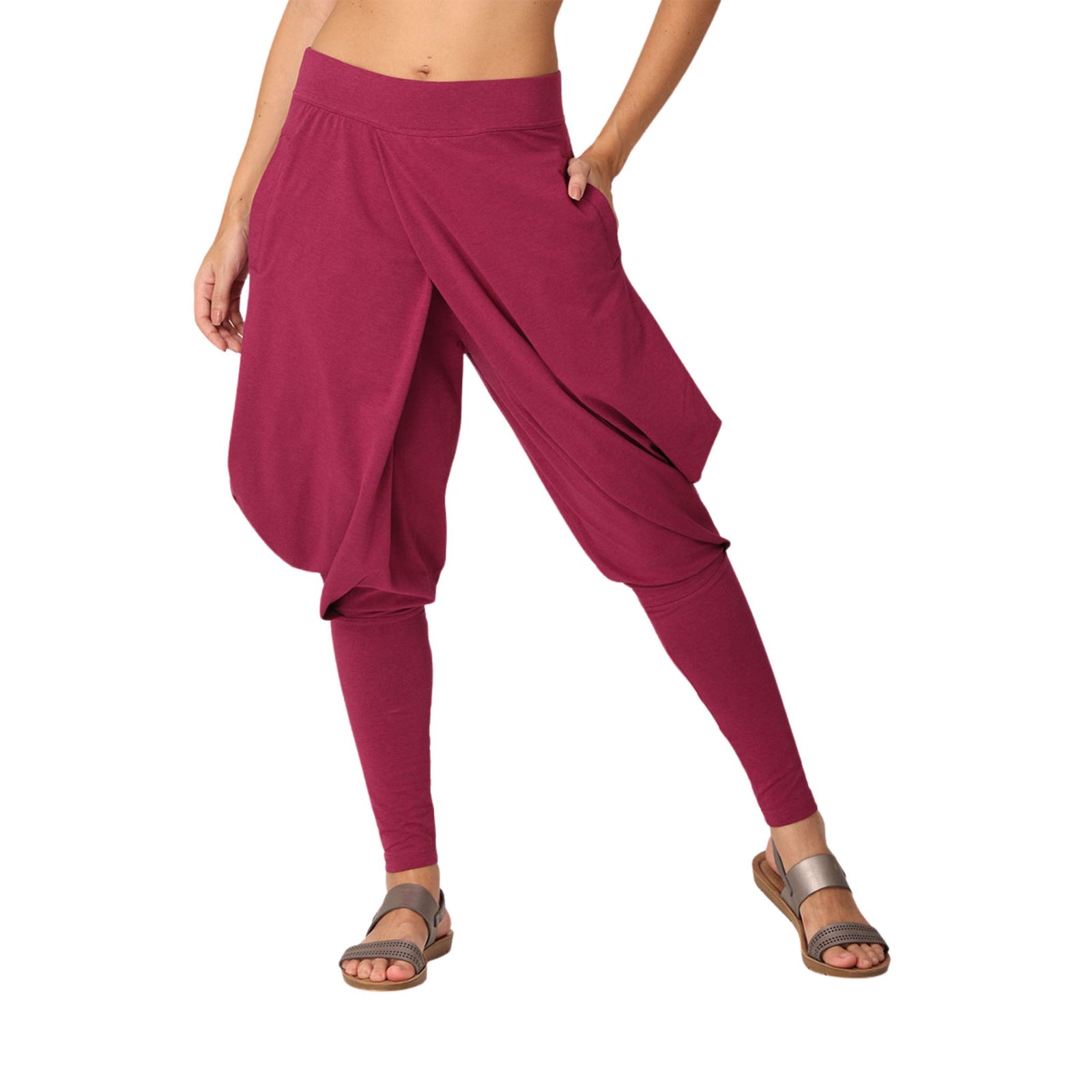 Unisex Yoga Dhoti Easy Pants with Pockets | High-Waisted Yoga Pants with Organic Cotton & Bamboo Blend