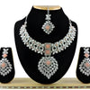 Exquisite Crystal Flower Necklace Set, , Traditional Indian Wedding Jewelry, Bridal Jewelry (Set of 2)