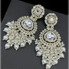 Opulent Crystal and Pearl Chandelier Earrings - Stunning Formal Jewelry, Traditional Indian Wedding Jewelry (Set of 1)