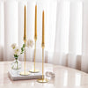 Rio Candle Holder & Candles Set, Includes 1 Sleek Golden Candle Holder and 4 Twisted Taper Candles, Corrosion-Free Metal with Anti-Slip Base, Perfect for Dining, Living Room Décor, and Special Occasions