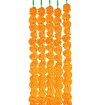 Marigold Garland for Wedding & Event Decor in Orange | 5-Foot Artificial Flowers - 200g