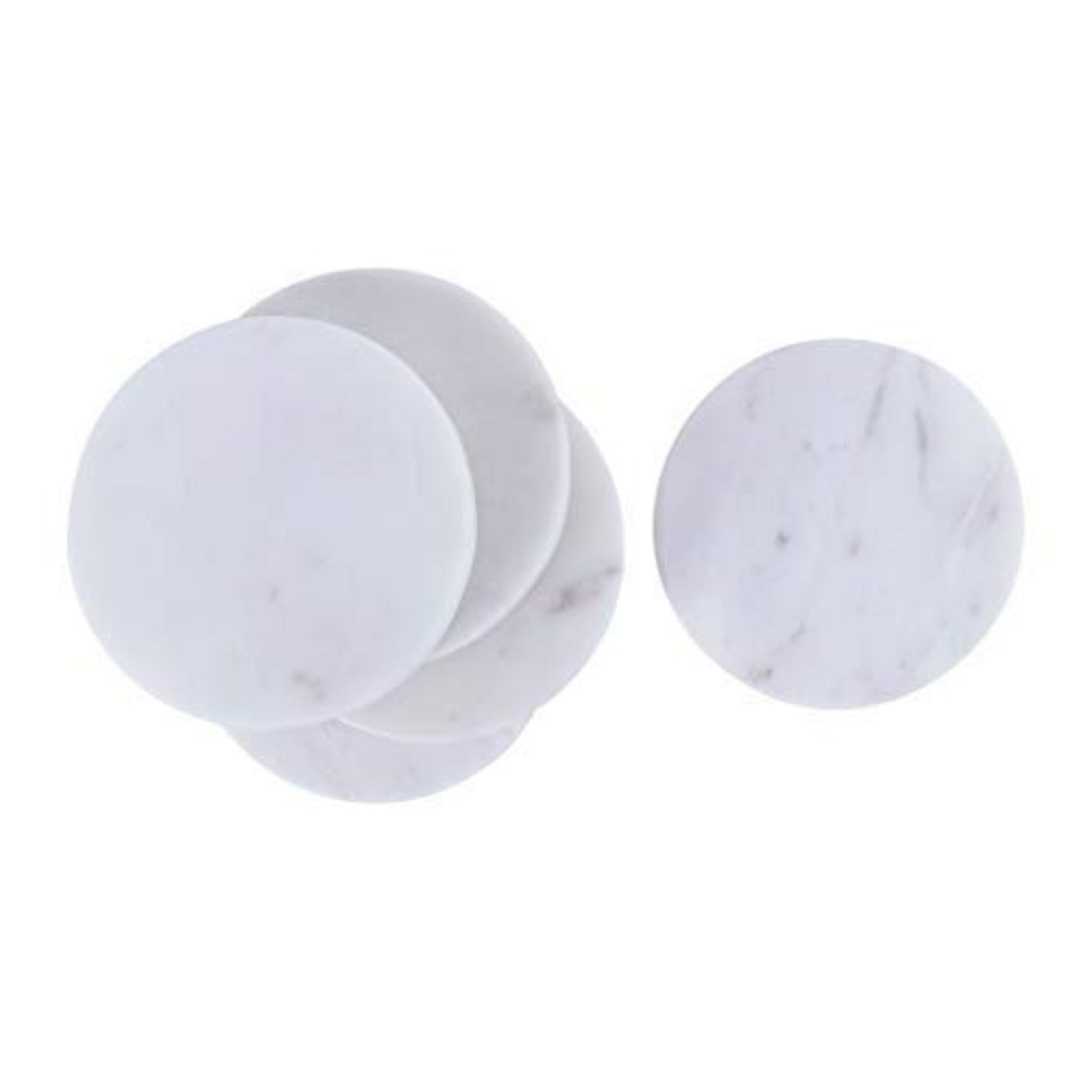 White Marble Round Coasters - Elegant Anti-Skid Heat-Resistant, Home Accessories, Protect Surfaces, Ideal for Serving Drinks, Coffee or Tea,(10x10 cm ) Set of 4