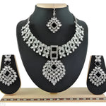 Crystal Flower Necklace Set, , Traditional Indian Wedding Jewelry (Set of 2)