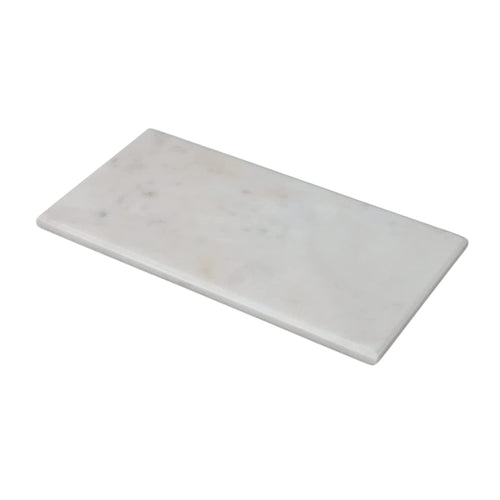 White Marble Cheese Platter - Elegant Anti-Skid Serving Tray for Cheese, Fruits, Appetizers, and Desserts, Ideal for Hosting Party, Serving Snacks & Chopping (30x15 cm)