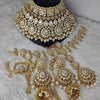 Opulent Kundan Bridal Jewelry Set, Pearl Embellishments, Traditional Indian Wedding Jewelry - Set of 2