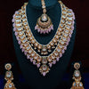 Opulent Kundan Bridal Jewelry, Double-Layer Necklace, Maang Tikka, and Jhumka Earrings, Traditional Indian Wedding Jewelry (Set of 2)