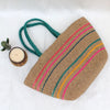 Multicolour Jute Tote Bag, Multicolour Bag, Eco-friendly Bag, Fashionable Tote, Shopping, Handbag